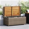 vidaXL Panca Giardino Portaoggetti 120 cm Polyrattan Cassapanca Nera/Grigia vidaXL