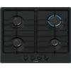 Bosch Piano Cottura a Gas 4 Fuochi 60 cm Acciaio Smaltato Nero serie 4 PGP6B6K80 Bosch