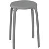 RIDDER Max Sgabello da bagno in acciaio, grigio, ca. Ø 30 x 46,5 cm