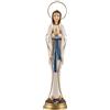 DRW Statuetta Madonna di Lourdes allungata in resina dipinta a mano con corona i