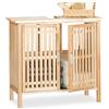Relaxdays Mobile Bagno Legno di Noce, Mobiletto Sottolavabo, Armadietto per Lava