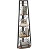 DWVO Scaffale angolare a 5 ripiani, libreria angolare con telaio in metallo, lib