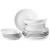 PRENDELUZ Set 18 pezzi Bologna bianco, materiale ceramico, adatto al microonde, include pi