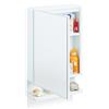 Relaxdays Armadietto da Bagno a Specchio, 1 Anta, con Presa Elettrica, Mobiletto