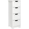 Mondeer Mobiletto Bagno, Cassettiera Armadietto Bagno da 4 Cassetti in legno Sal