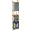 Relaxdays Mobile Alto Colonna da Bagno,Scaffale,2 Armadietti con Ante,Legno MDF,