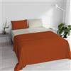 Italian Bed Linen Completo Letto 100% Cotone Natural Color, Matrimoniale, Terra/Panna