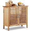 Relaxdays Mobile Sottolavabo in Legno di Noce Resistente, Armadietto da bagno, H