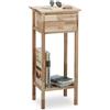Relaxdays Mobiletto da Salotto, in Legno di Noce, con Cassetto e 2 Ripiani, Ingr