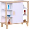 Relaxdays Mobile sottolavabo con Anta, 6 Ripiani HLP: 65x64x31 cm, bambù e MDF,