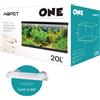 AQPET Acquario One Mini In Vetro Accessoriato Completo 20 Litri Nero Inclusa Luce Led