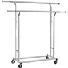 SONGMICS Stand Appendiabiti Portabiti in Acciaio Cromato con 2 Traverse con Rote