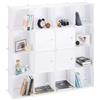 Relaxdays Scaffale Componibilie in Plastica, 16 Scomparti, con Ante Sistema a In