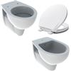 Geberit SET SANITARI COMPLETO VASO BIDET E COPRIVASO GEBERIT COLIBRI' SOSPESI WC + BIDET