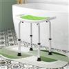 DecHome Sgabello da Doccia in Alluminio e Plastica Antiscivolo 39-52 cm Verde DecHome