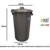 DUPLAST Bidone Immondizia Vulcano Maxi 80 L Coperchio e Maniglie Silver DUP7971 DUPLAST