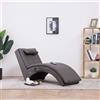 VidaXL Sdraio con Cuscino Grigia in Similpelle Chaise Longue Lettino Arredo vidaXL