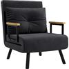 DecHome Poltrona Letto 3 in 1 con Schienale Reclinabile Nero DecHome