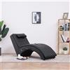 VidaXL Sdraio con Cuscino Grigia in Similpelle Chaise Longue Lettino Arredo vidaXL