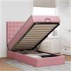 vidaXL Struttura Letto Pouf con Materassi 100x200 cm Velluto giroletto vidaXL