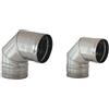 ZINCO CALABRIA curva gomito curva a 90° Ø 12 cm 120 mm in acciaio inox per stufe a legna e pell