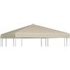 vidaXL Copertura Superiore per Gazebo in Tessuto 310 g/m² Beige Tetto Tendone vidaXL
