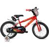 BricoShop24 Bicicletta per Bambini 16" Cars Rosso Nero Rotelle Borraccia Trombetta