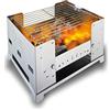 Esbit Griglia a Carbonella BBQ300S | Acciaio Inox | 3 Niveles | Cucina da Trekking | Accamparsi | Grigliate all'aperto