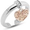 Alviero Martini Anello Regolabile Donna ALVIERO MARTINI 1a Classe ST1005 Argento 925 Cuore