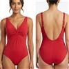 Gisela Costume Intero Gisela Curvy Senza Ferretto Coppa Preformata Nodo Blu Corallo