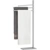 Relaxdays Portasciugamani a 3 Bracci Mobili, Piantana Bagno, HLP: 83x33,5x14 cm, Porta Asciugamani in Metallo, Argento
