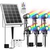 CLY Faretti Solari a LED da Esterno RGB, 30 Modalità Dinamiche Multicolore Luci