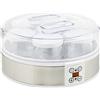 HOMCOM Yogurtiera 20W da 1.5L con 7 Vasetti e Display con Pulsanti Bianca