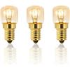Caldarax 3 Pezzi Lampadina per Forno 230V Dimmerabile T22 E14 Luce Calda 2700K 160LM