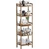 HITNET Libreria in bambù a 5 livelli, scaffale da bagno alto 55,9" con 5 ripiani