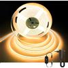 AXMOTUT Striscia LED COB 10 metri 24V, Striscia LED Bianco caldo 2700K, 320LEDs/
