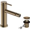 hansgrohe Tecturis S - Rubinetto per Bidet con Scarico A Tirante, Miscelatore Monocomando per Bidet con Altezza Bocca 100 Mm, Bronzo Spazzolato