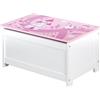 roba Cassapanca Krone - per Riporre Vestiti, Biancheria, Giocattoli - Contenitore Portaoggetti - Convertibile in Panca - Mobili per Bambini - Legno Laccato Bianco e Rosa