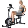 HOMCOM Cyclette Orizzontale Recumbent con 8 Livelli di Resistenza e Schermo LCD