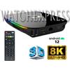 Smart Android Smart TV Box Q Plus 12.0 WiFi 5G 8K QuadCore 8GB + 64GB Rom Full HD Ram
