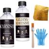 Does not apply Foglia Gold Set, Colla 100Ml E Vernice Protettiva a Base D'Acqua Da 100 Ml, Fogl