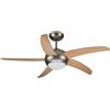 DCG Ventilatore da Soffitto con 5 Pale in Legno con Luce e Telecomando 60 W Ø