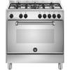 LA GERMANIA AMN855EXV/24 CUCINA 80x50 5 FUOCHI A GAS FORNO ELET. CON GRILL INOX