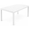 PROGARDEN Tavolo Componibile Rettangolare Sumatra Pro Garden Bianco Cm 138 x 80 x 72H