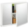Relaxdays Armadietto Bagno con Specchio Contenitore a 2 Ante, Mobiletto Pensile