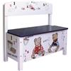 roba Panca per Bambini Teddy College, Contenitore per Giocattoli, Bianco