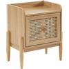 BAÏTA Comodino per bambini Pablo effetto rovere e cannage rattan