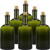 mikken 6 bottiglie di vetro verde/marrone da 500 ml con tappo in sughero