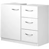 BAKAJI Mobiletto Sottolavabo Mobile Armadietto 3 Cassetti Bagno Lavandino Lavabo