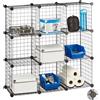 Relaxdays Scaffale Componibile Rete Metallica, 9 Scomparti, DIY, Cubi in Ferro a